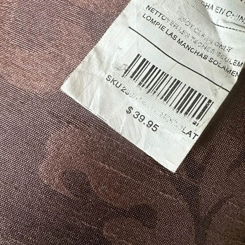 Pier 1 Chocolate Damask Throw Pillows with Beaded Fringe 19”x 14”